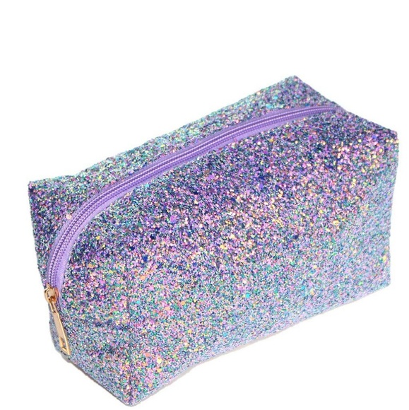 Beautiful Purple Glitter Makeup Organizer Bag - Picture 3 of 5